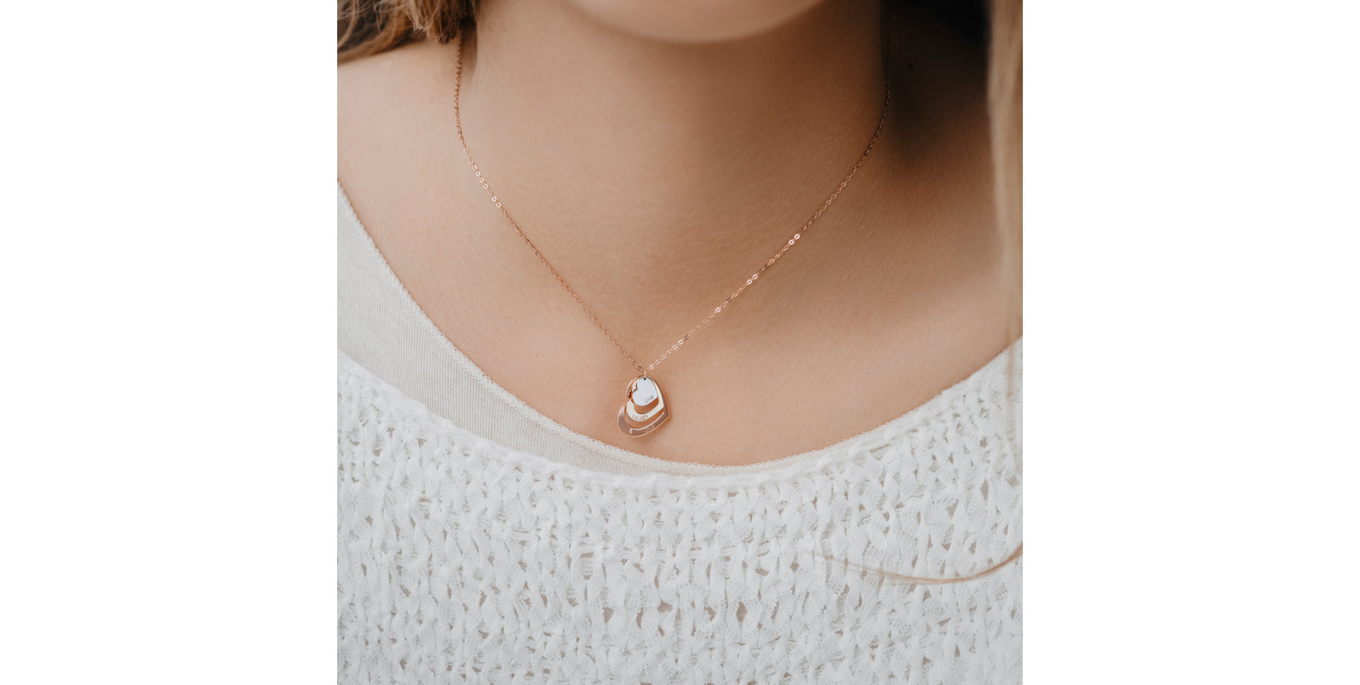 Diamond necklace Live Laugh Love