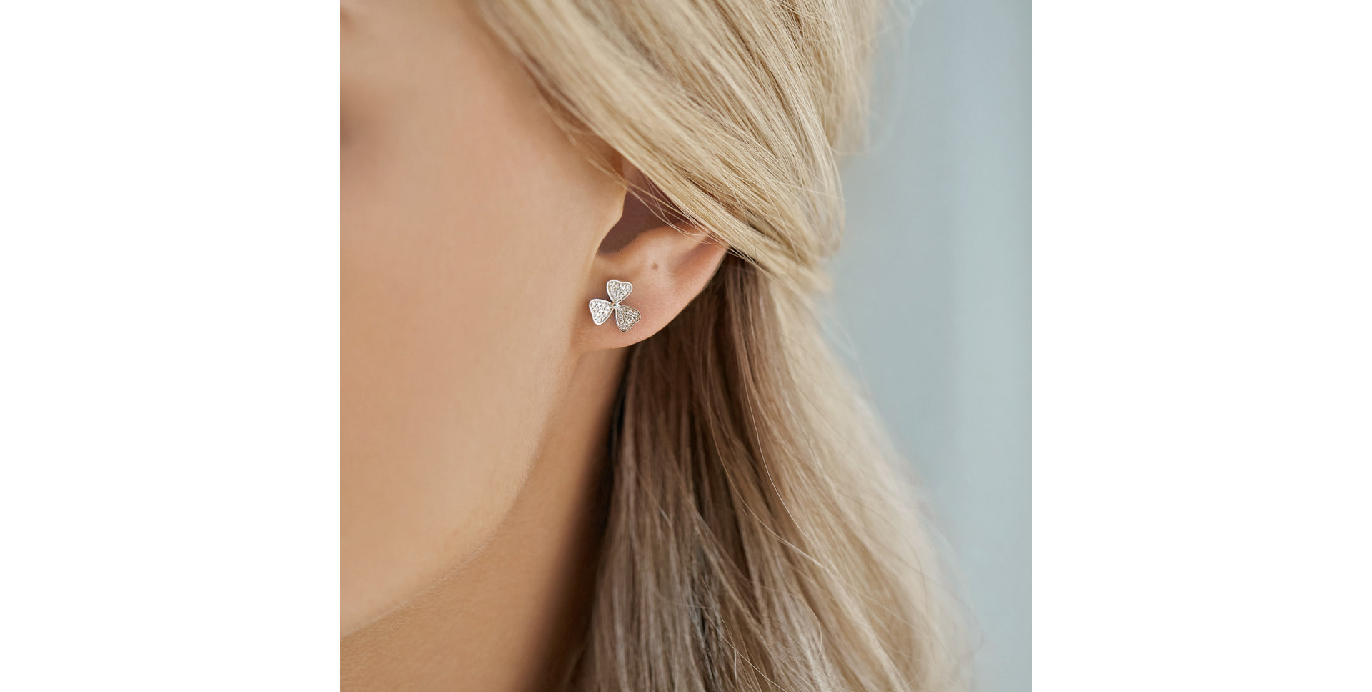 Diamond earrings Happy Trefoil