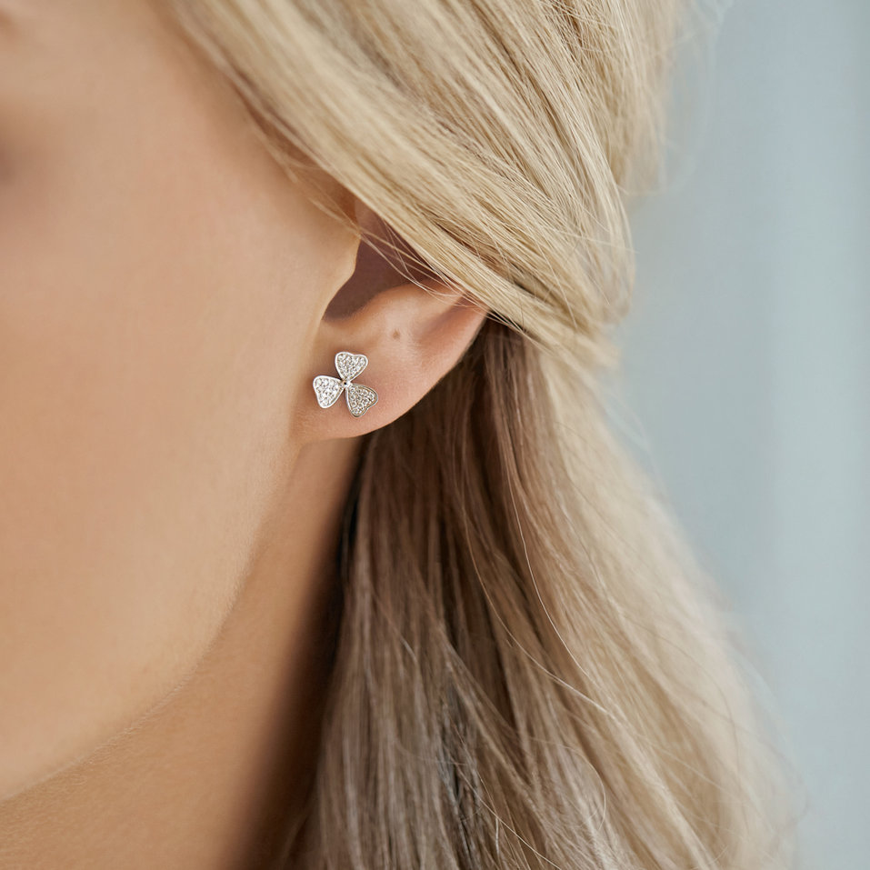 Diamond earrings Happy Trefoil