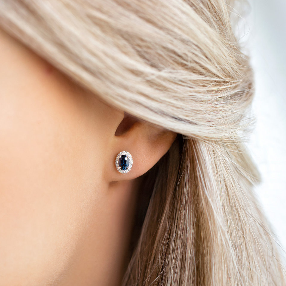 Diamond earrings with Tanzanite Imperial Allegory