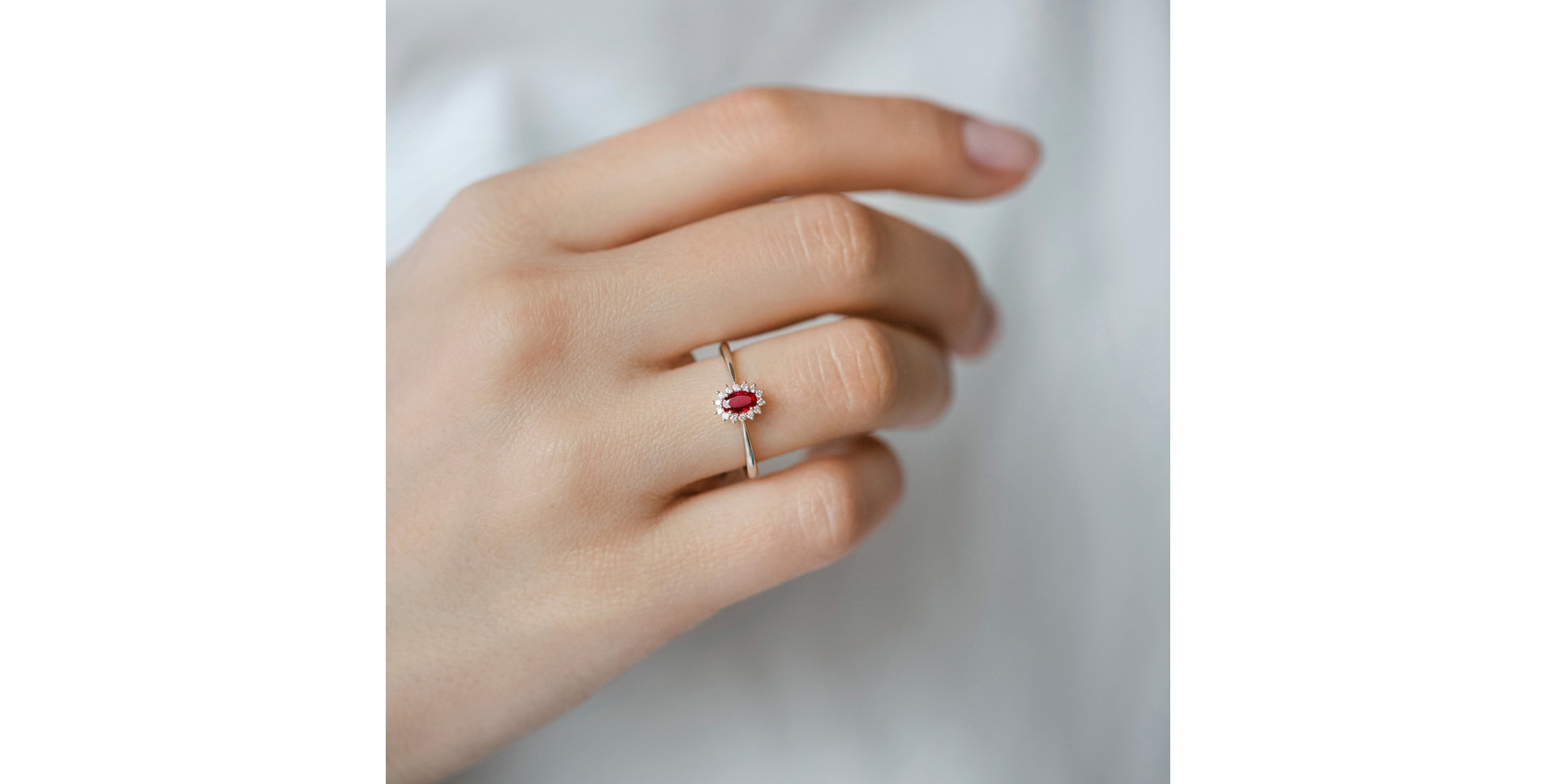 Diamond ring with Ruby Princess