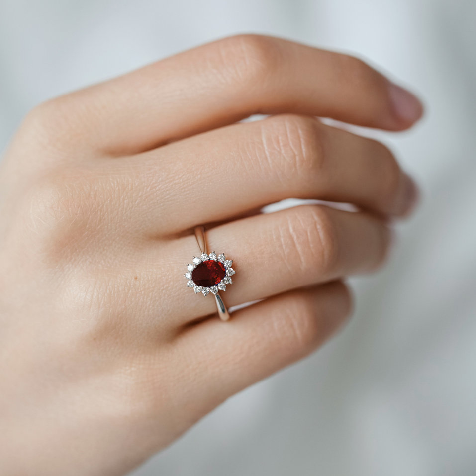 Diamond ring with Ruby Princess Sparkle