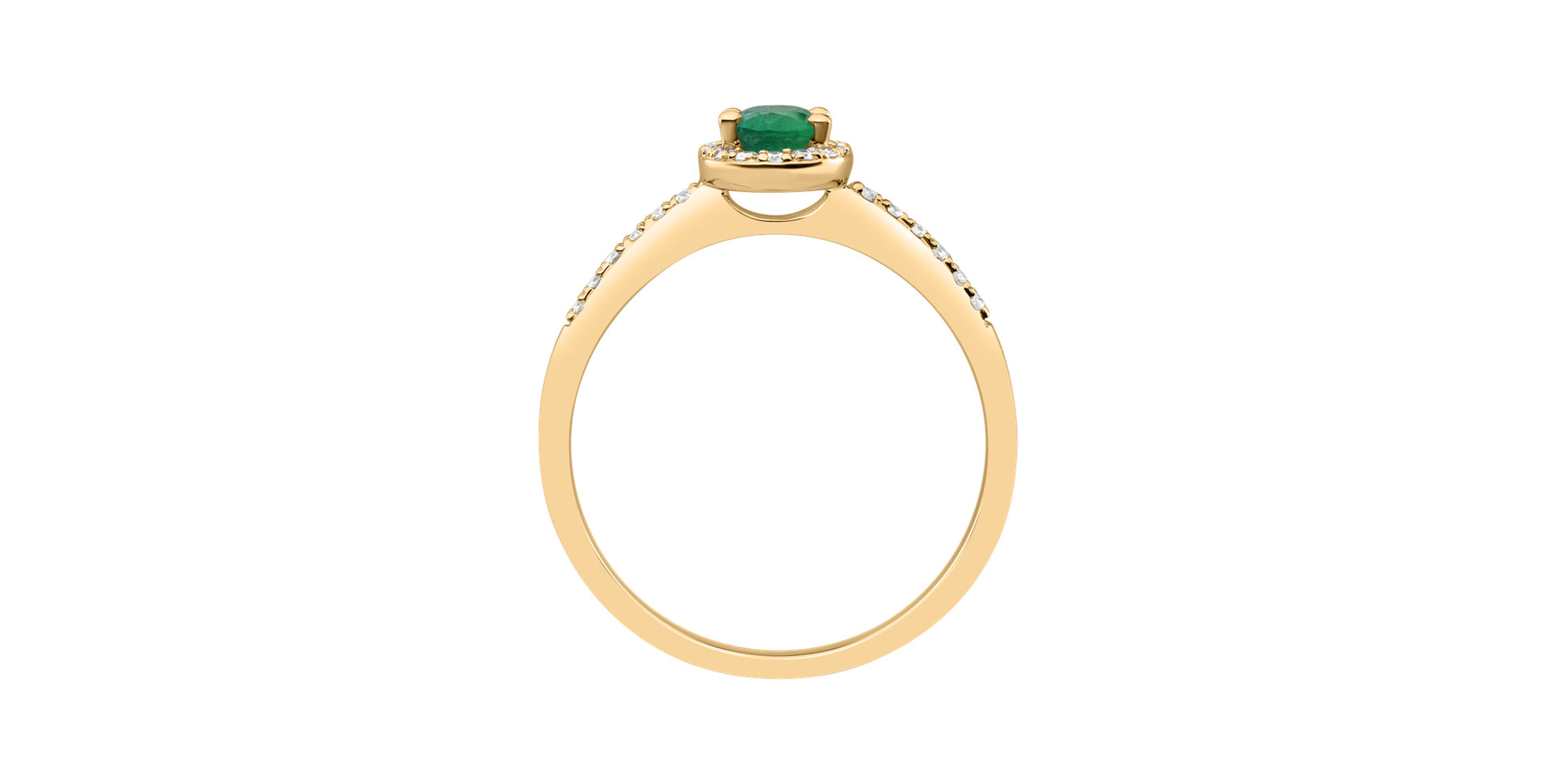 Diamond ring with Emerald Princess