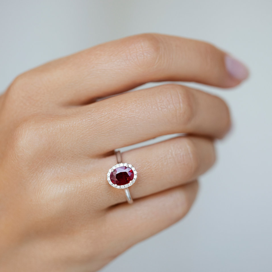 Diamond ring with Ruby Princess