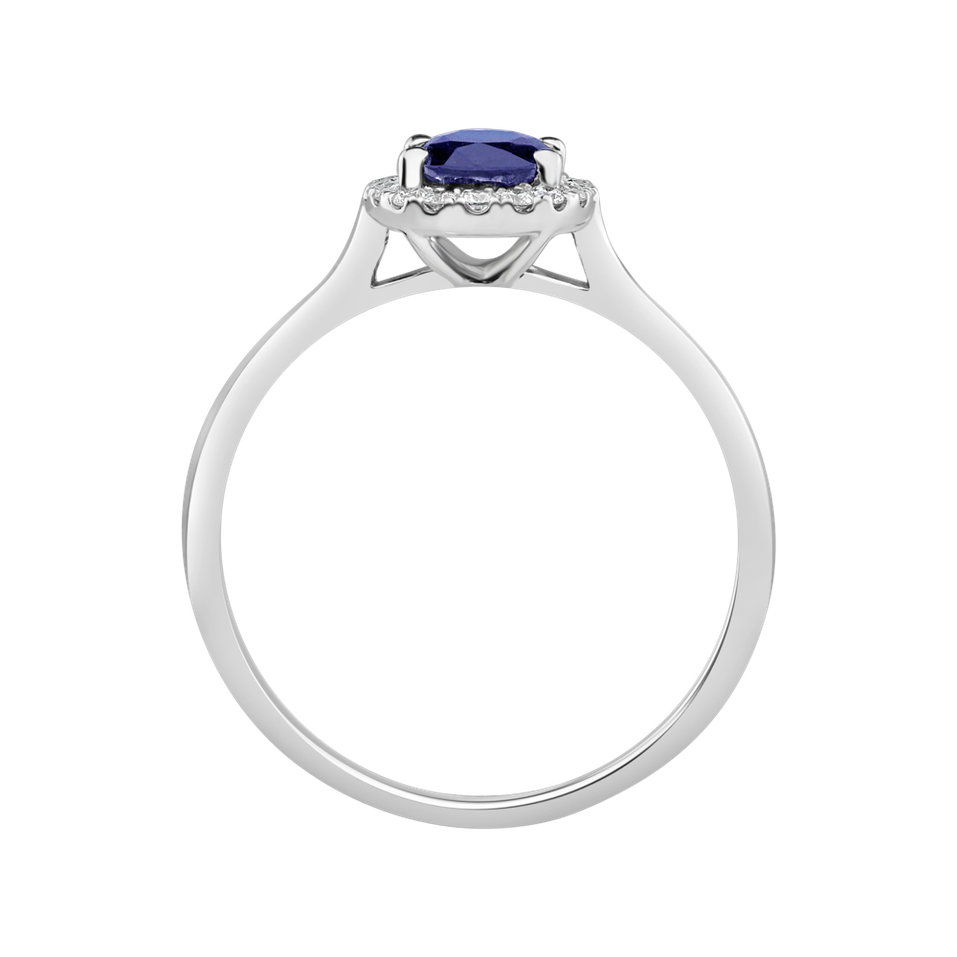 Diamond ring with Sapphire Princess