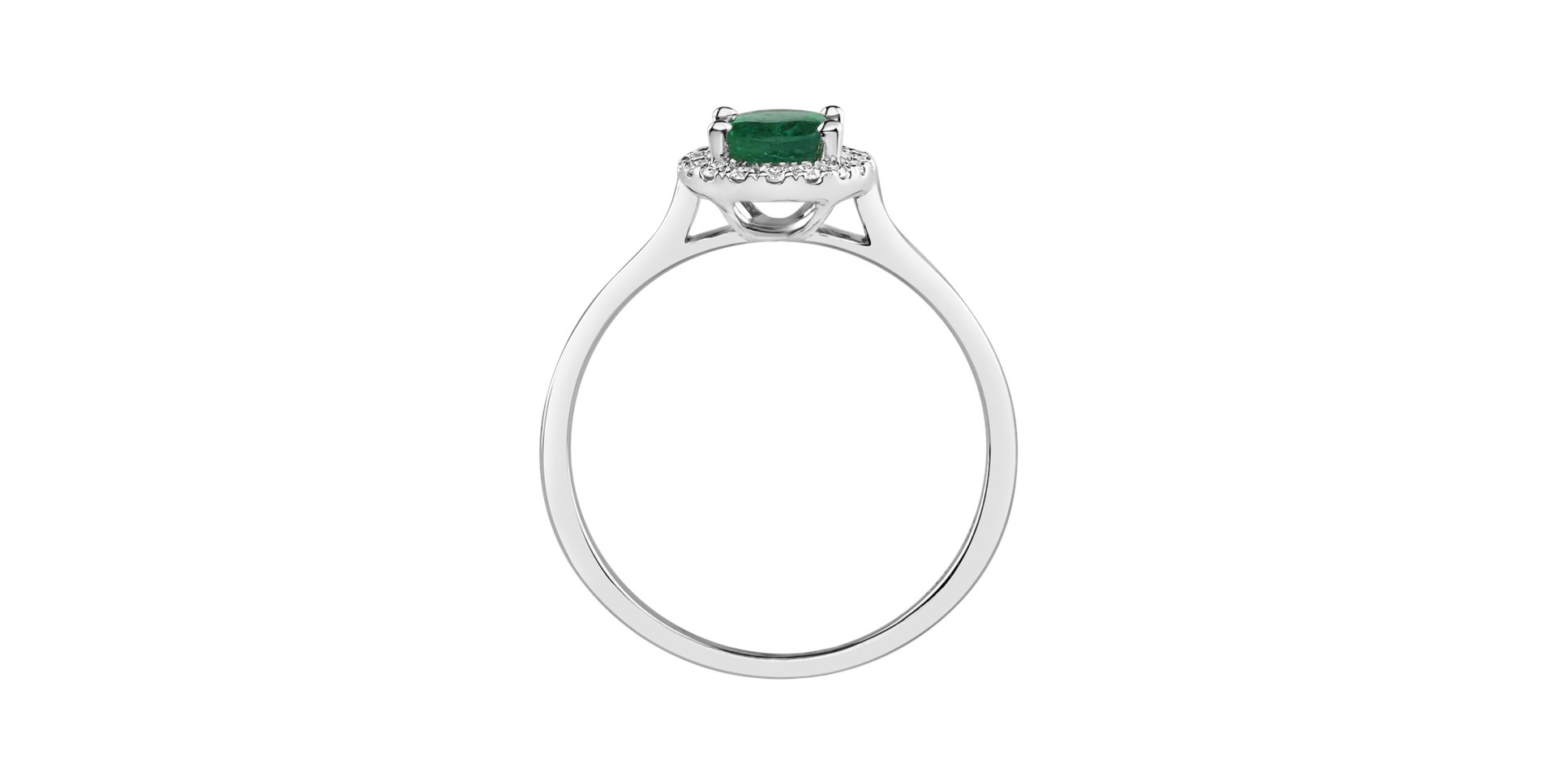 Diamond ring with Emerald Princess
