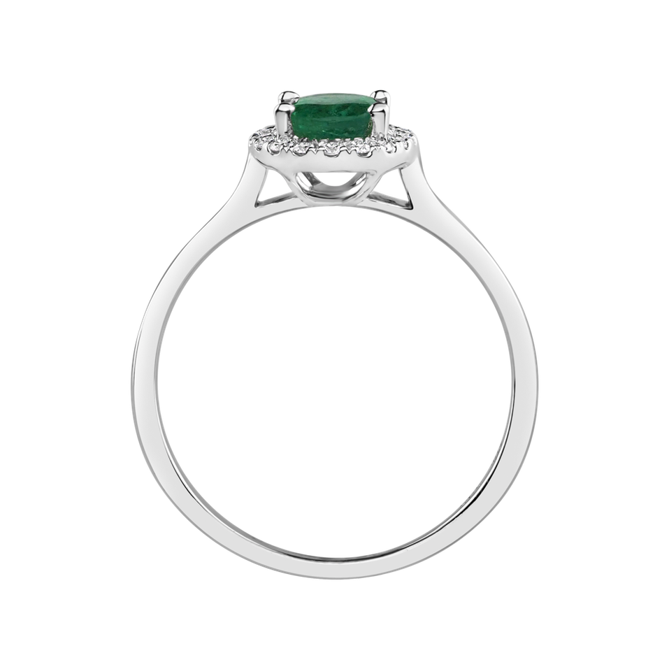Diamond ring with Emerald Princess