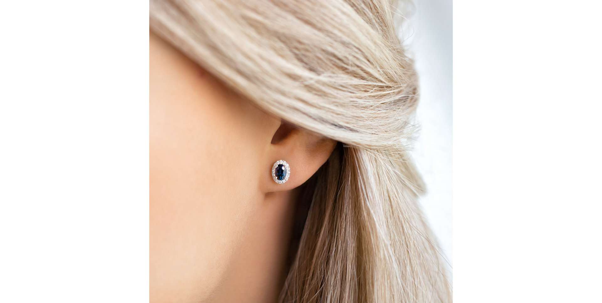 Diamond earrings with Tanzanite Princess