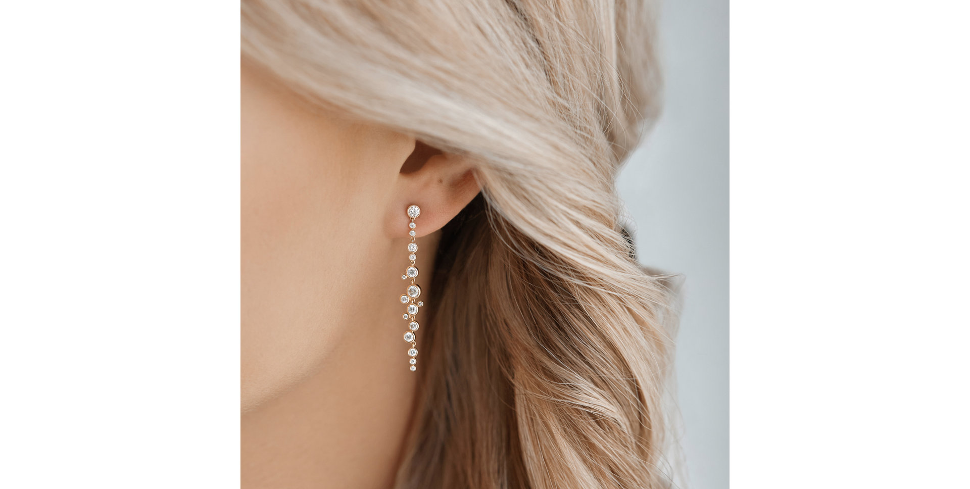 Earrings with coloured diamonds Heaven Waterfall