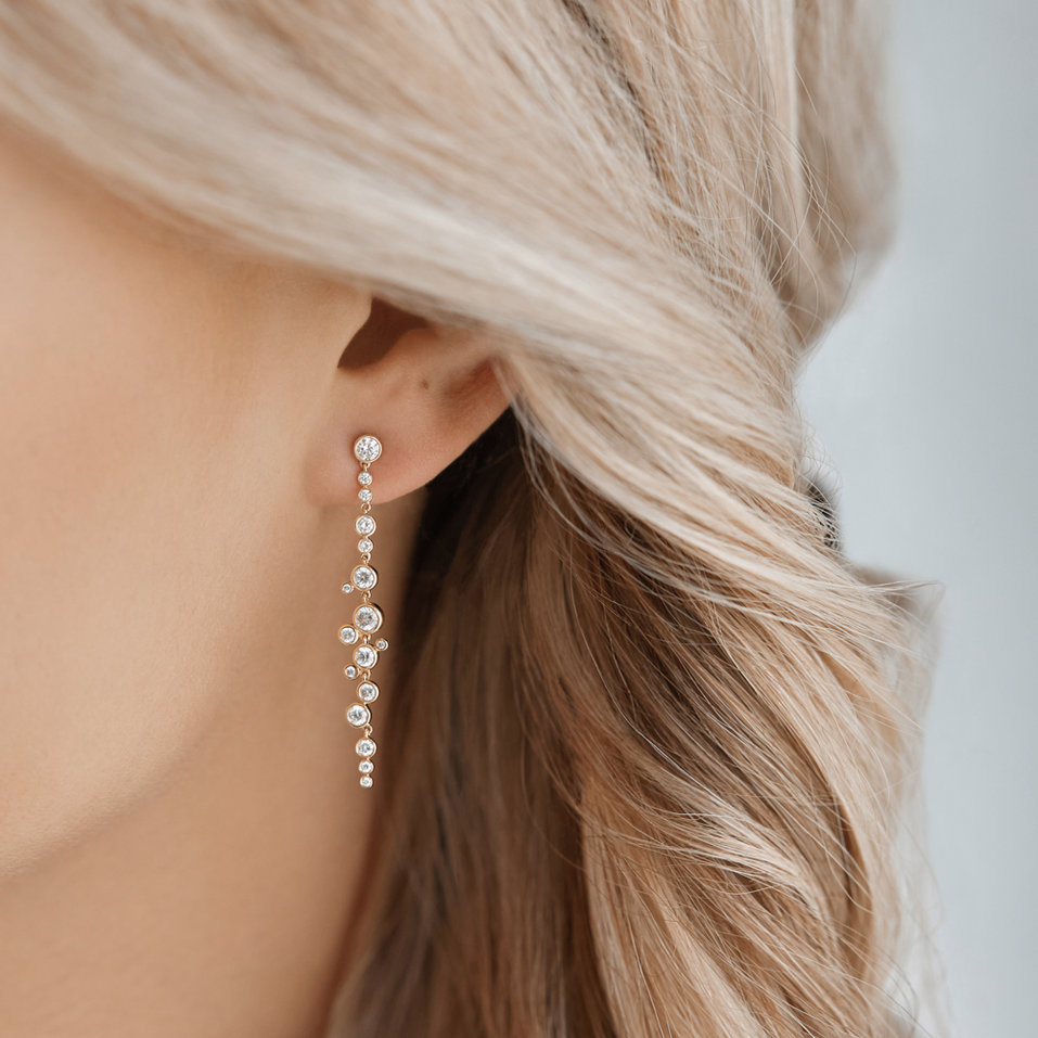 Earrings with black and white diamonds Heaven Waterfall