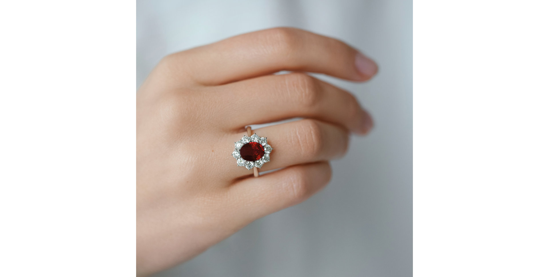 Diamond ring with Ruby Princess Joy