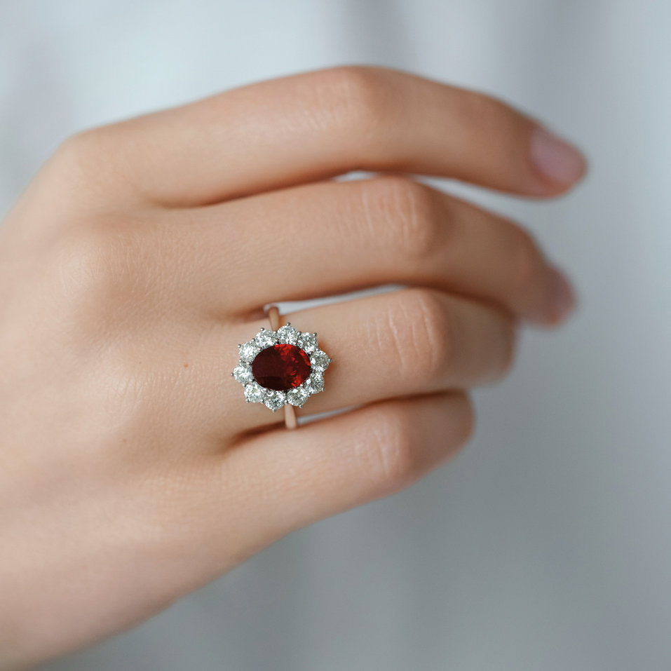 Diamond ring with Ruby Princess Joy