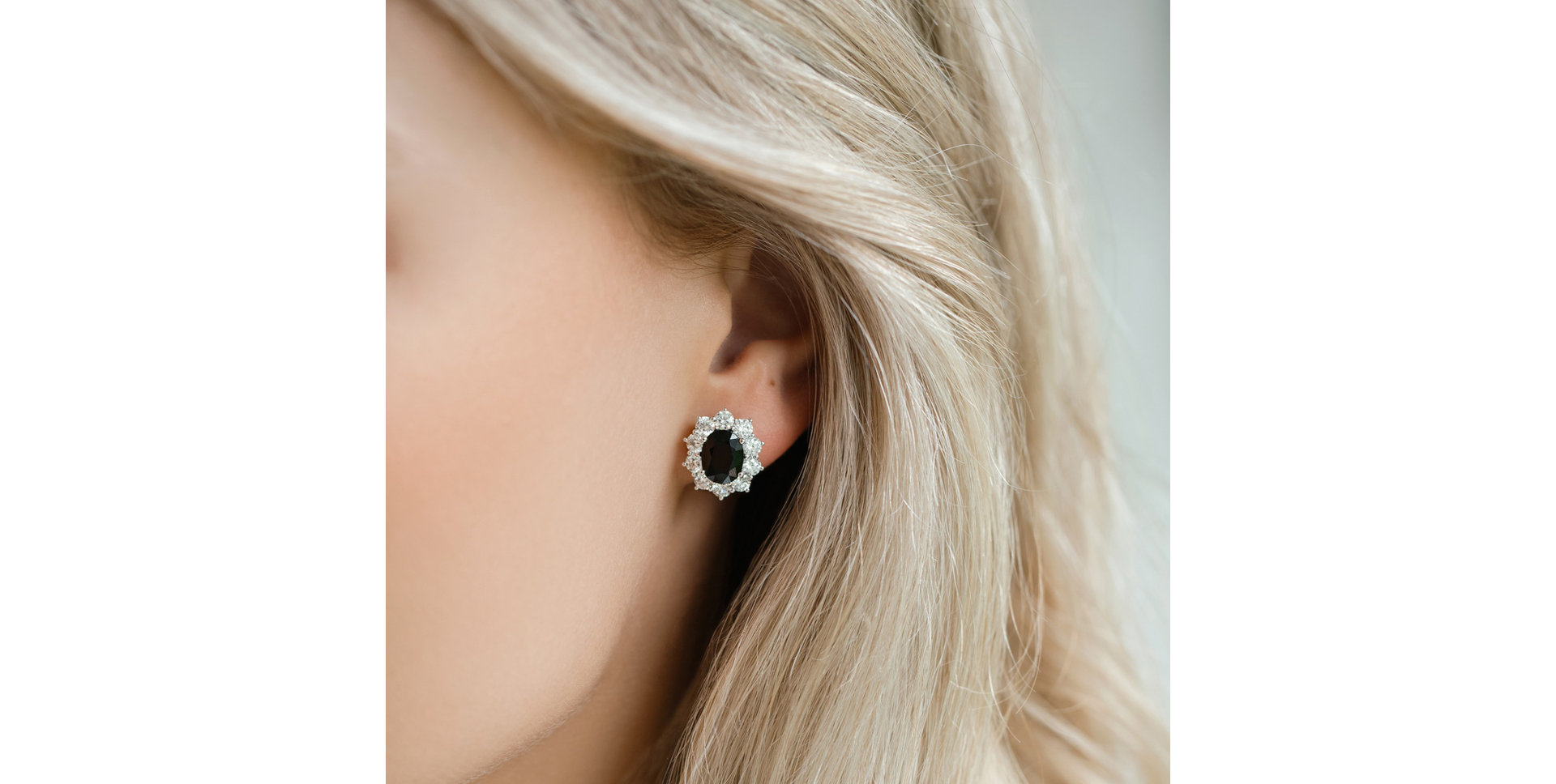 Diamond earrings with Emerald Princess Joy