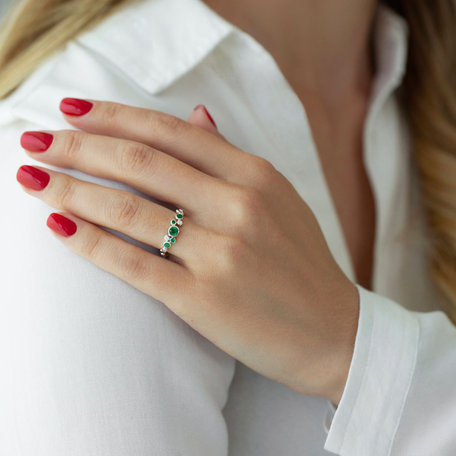 Diamond ring with Emerald Space Joy