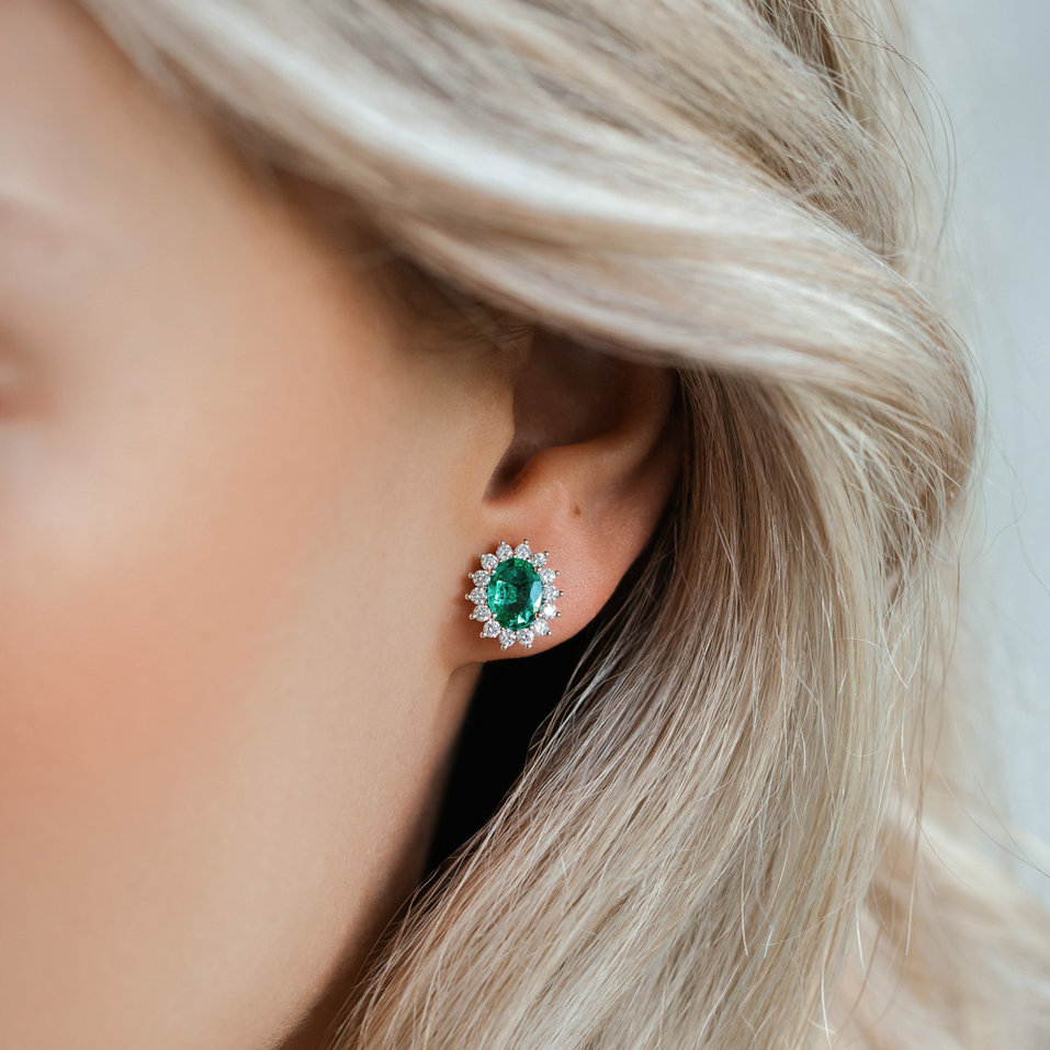 Diamond earrings with Sapphire Princess Sparkle