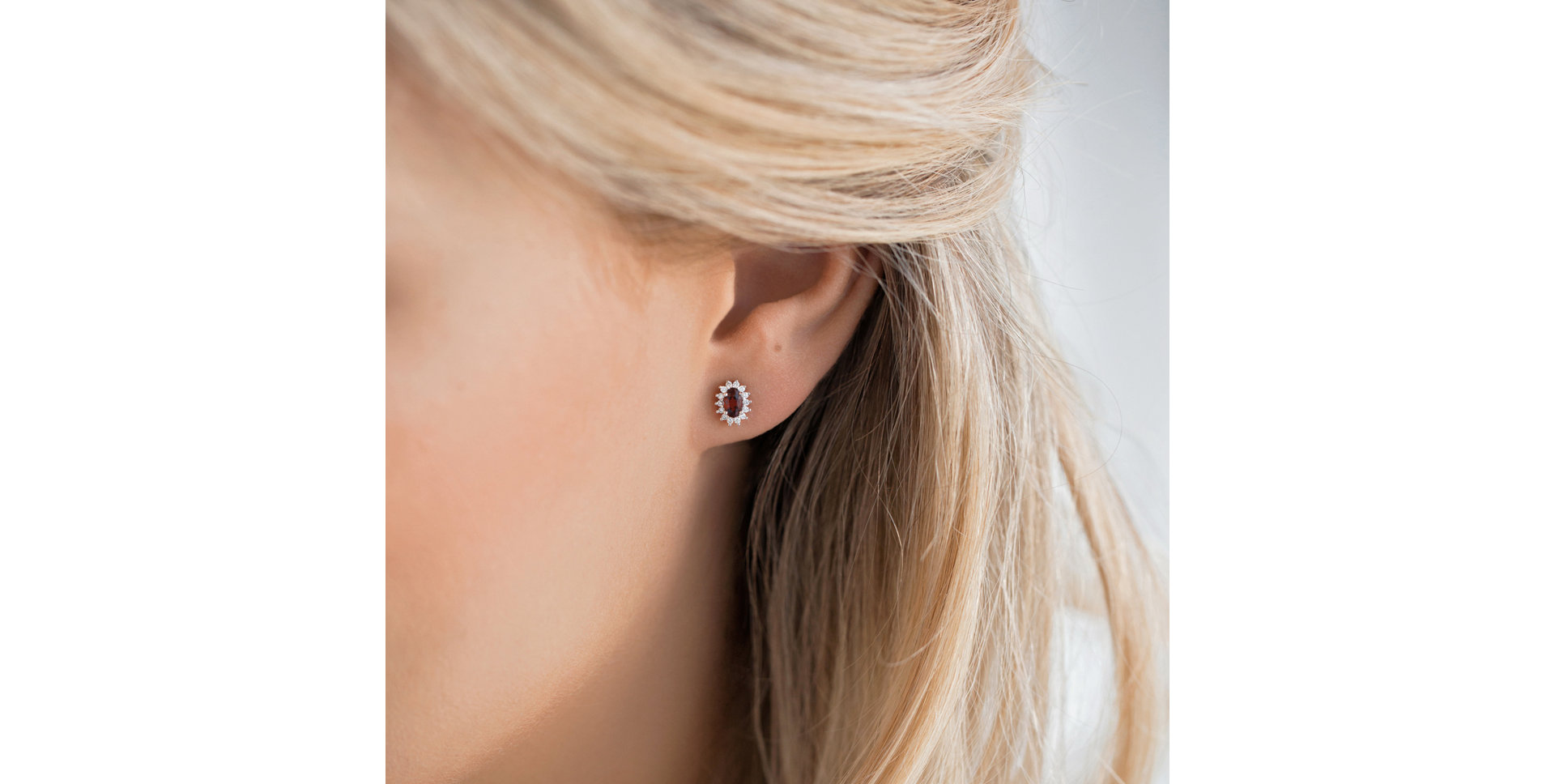 Diamond earrings with Ruby Princess