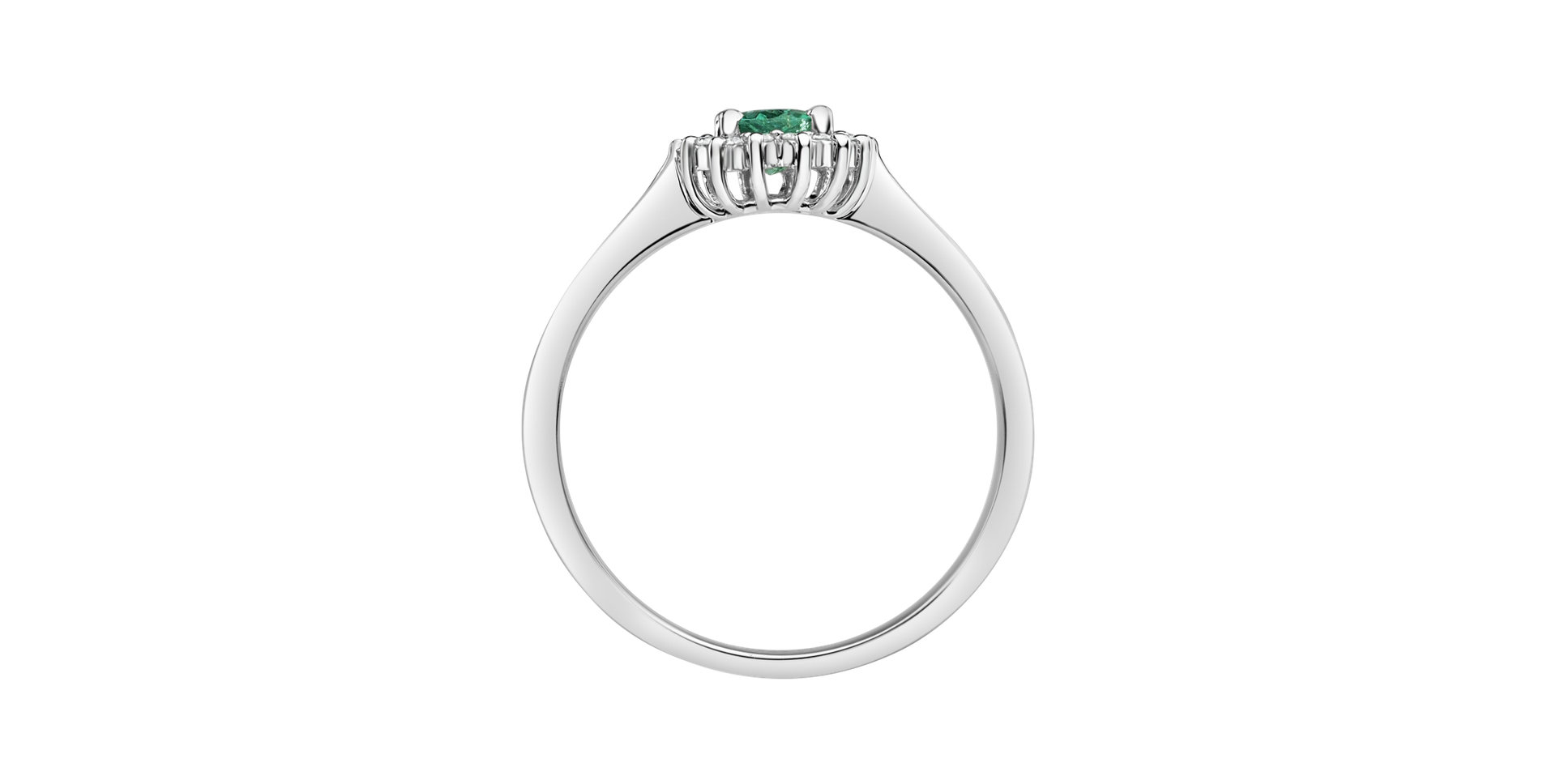 Diamond ring with Emerald Princess