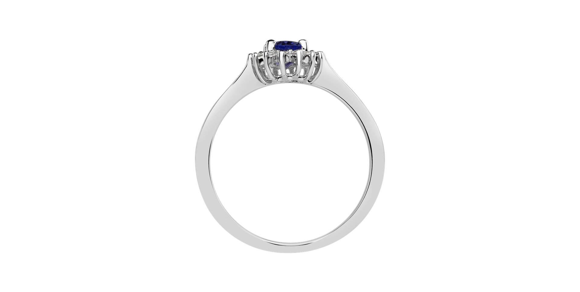 Diamond ring with Tanzanite Princess