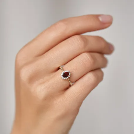 Diamond ring with Ruby Princess