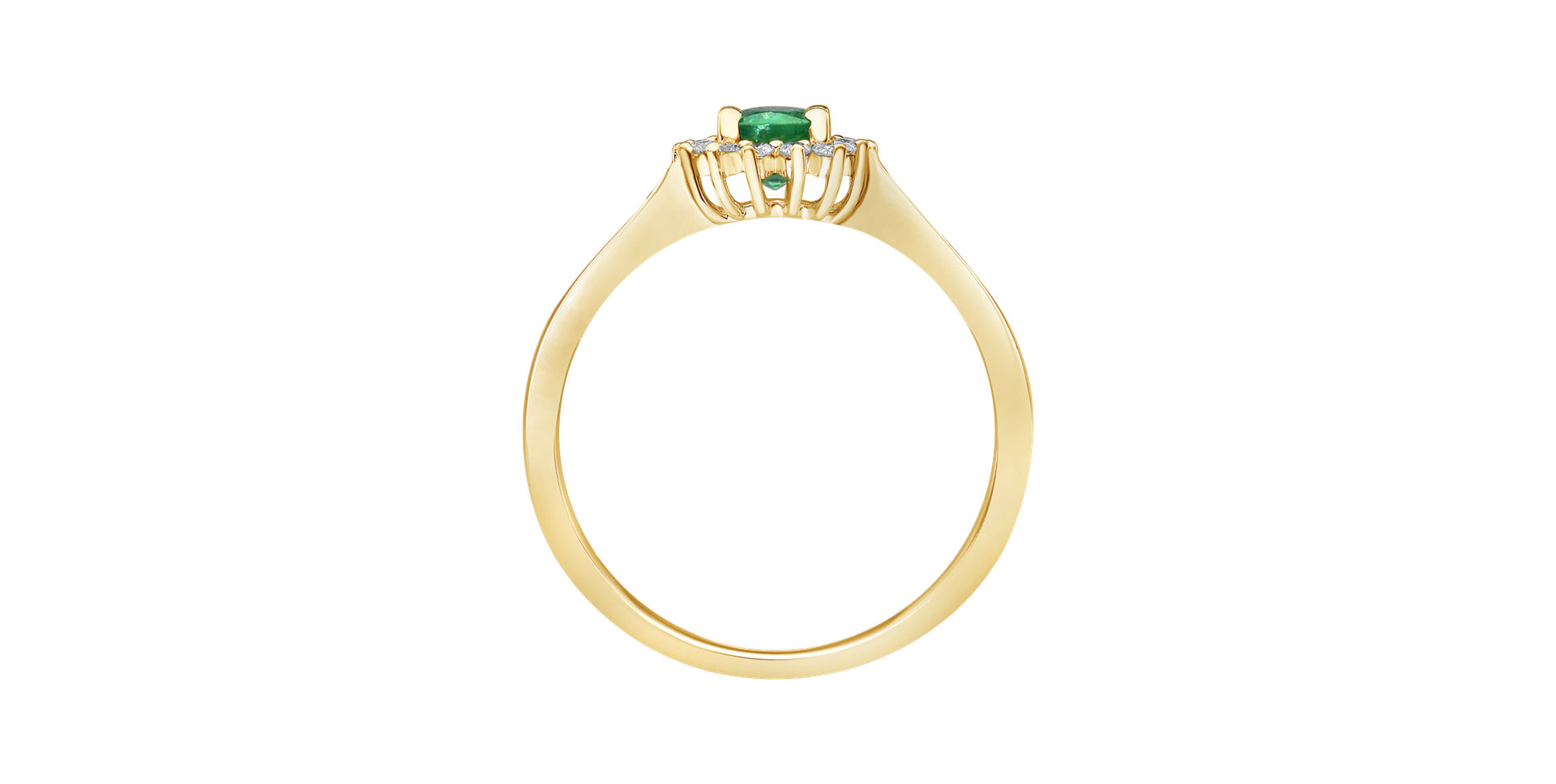 Diamond ring with Emerald Princess