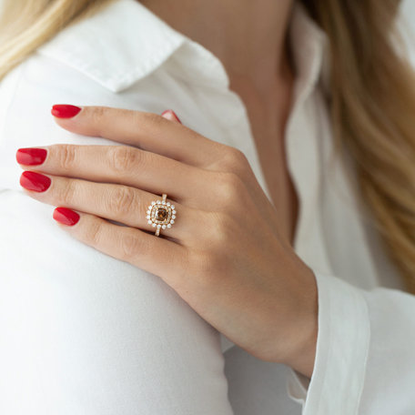 Ring with brown and white diamonds Ulisses