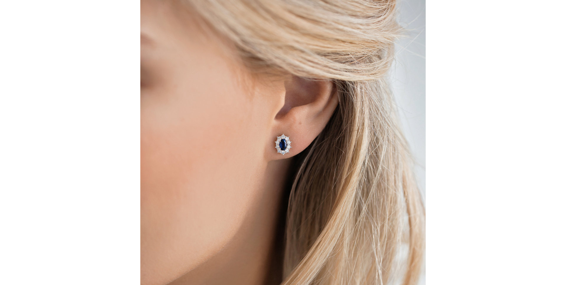 Diamond earrings with Tanzanite Princess Joy