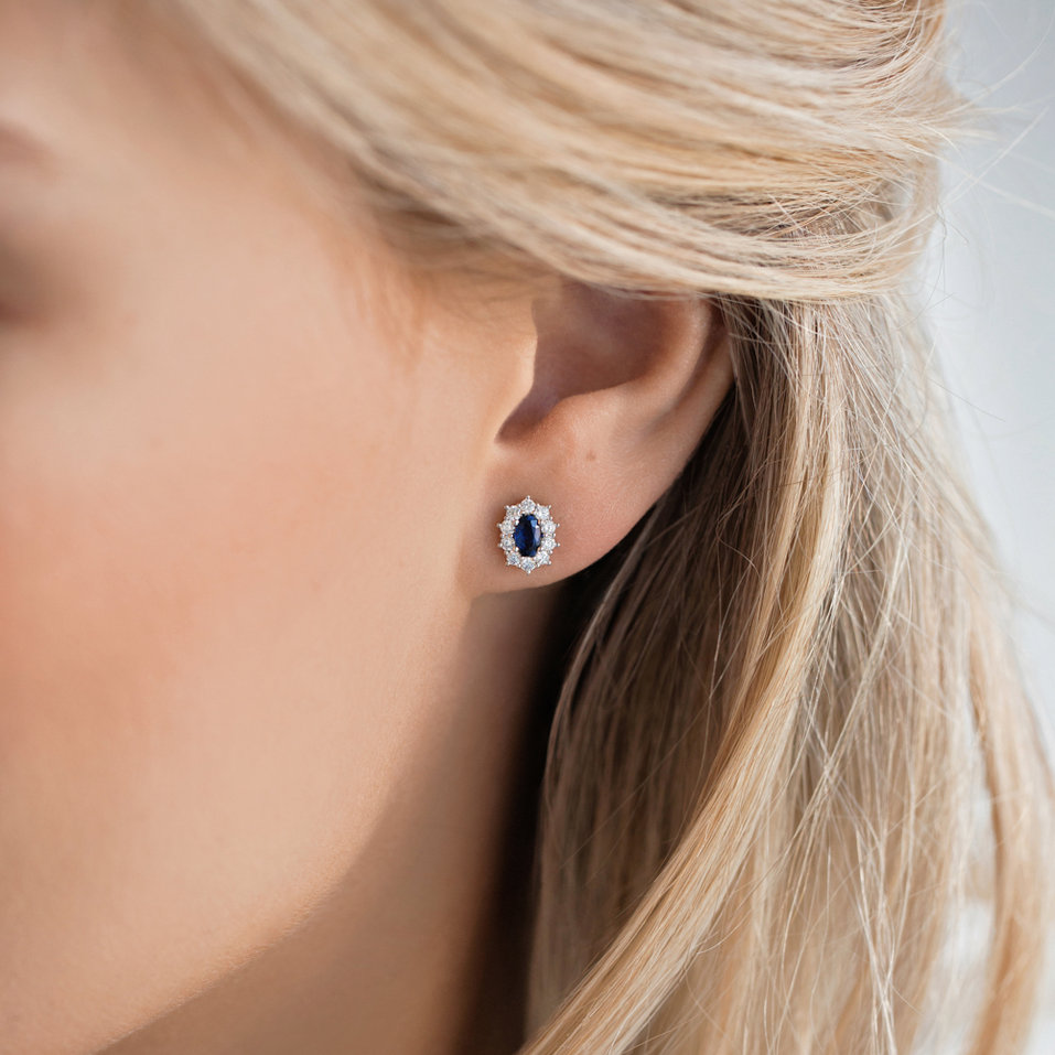 Diamond earrings with Tanzanite Princess Joy