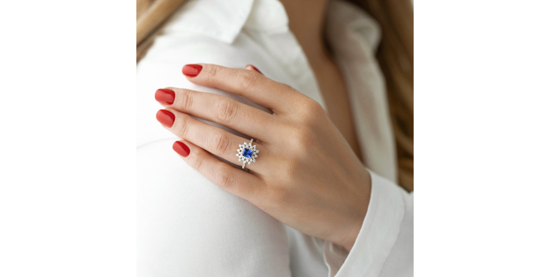 Diamond ring with Tanzanite Winona