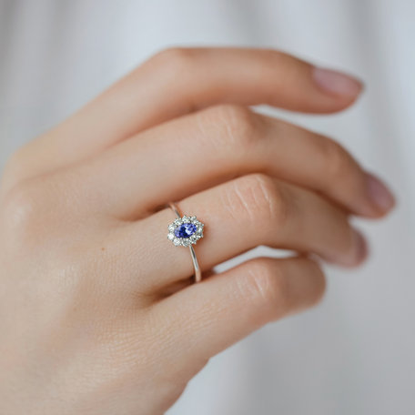 Diamond ring with Tanzanite Princess Joy