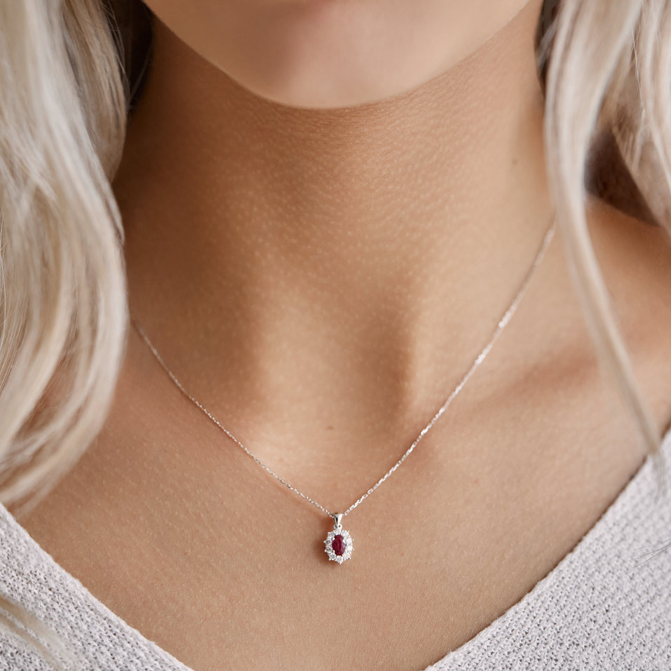 Diamond pendant with Sapphire Goddess Elegance