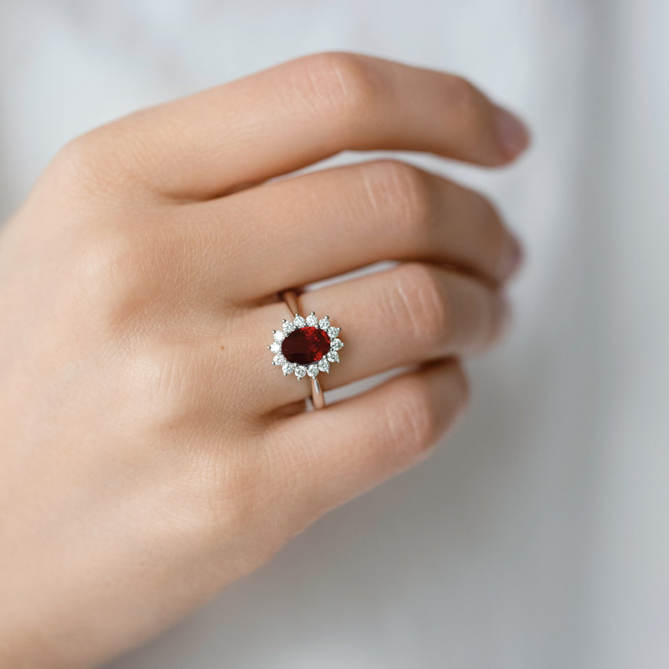 Diamond ring with Ruby Princess Sparkle
