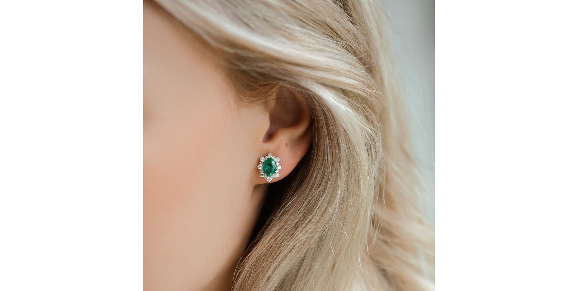 Diamond earrings with Sapphire Mary Magdalene