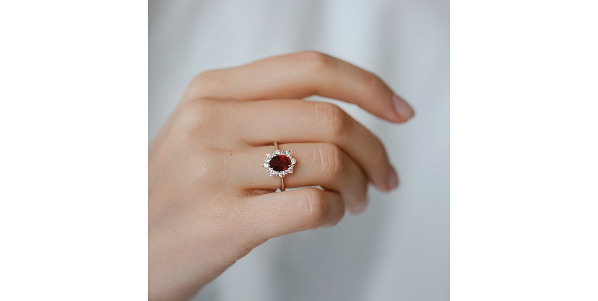 Diamond ring with Ruby Trixie Princess