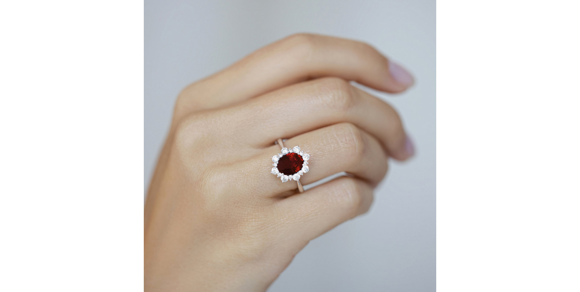 Diamond ring with Ruby Trixie Princess