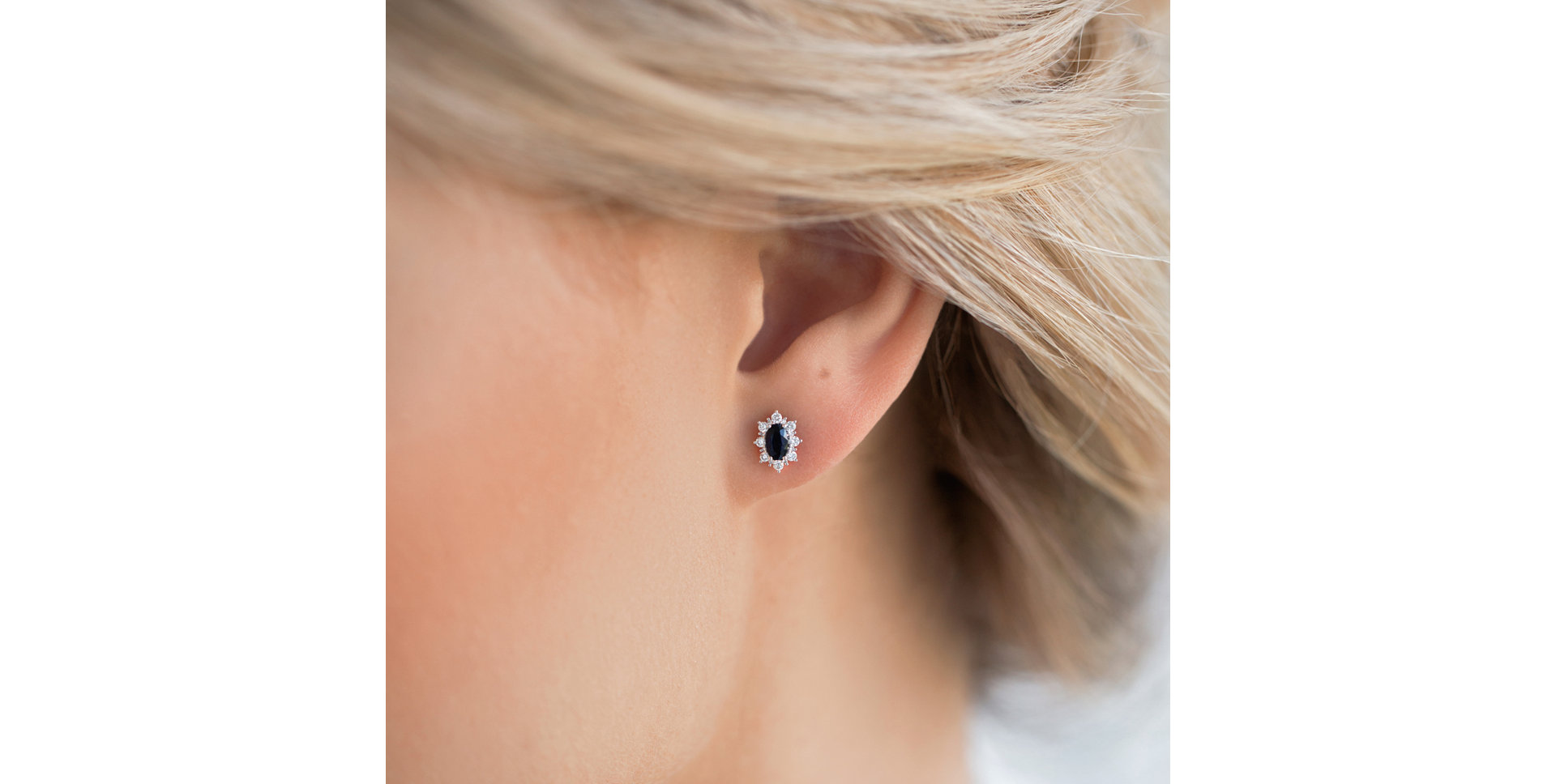 Diamond earrings with Tanzanite Mary Magdalene