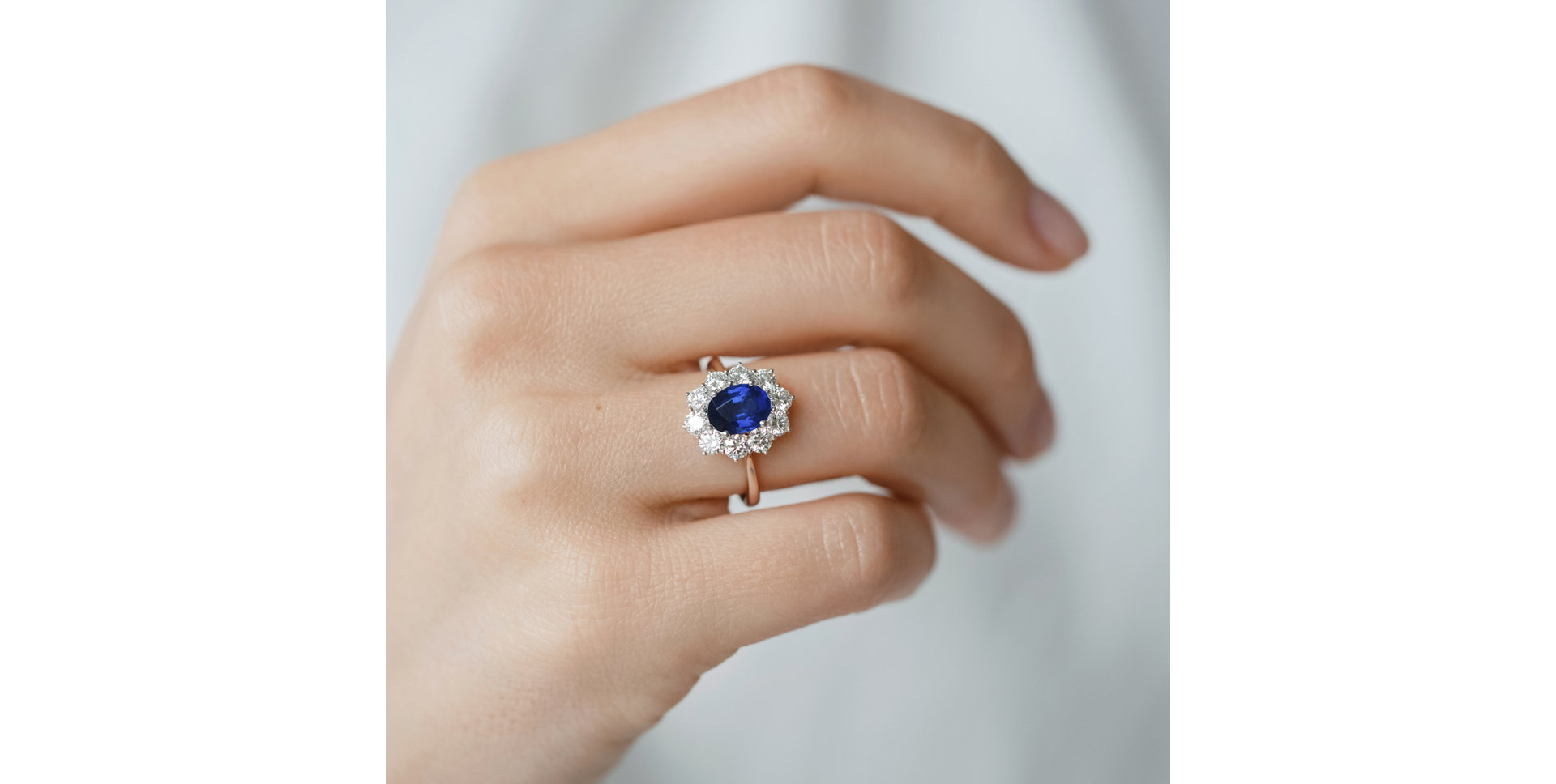 Diamond ring with Sapphire Princess