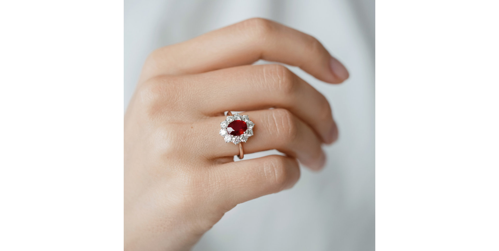 Diamond ring with Ruby Princess