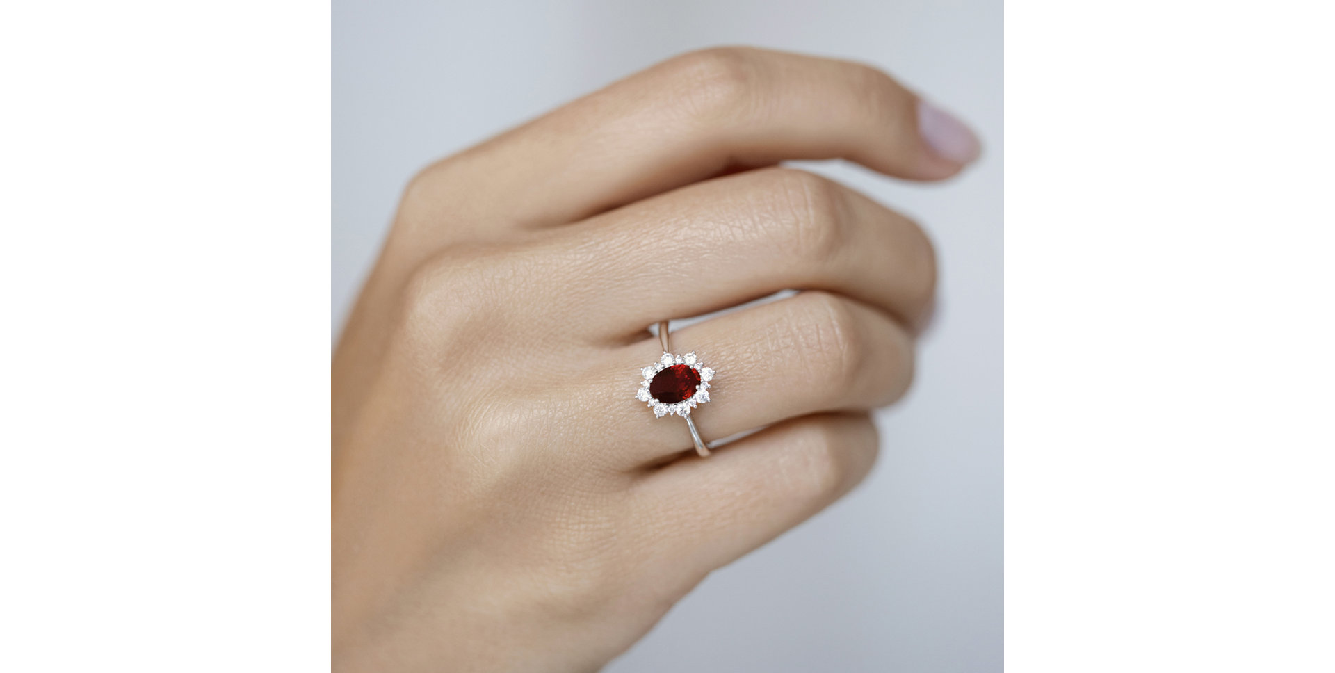 Diamond ring with Ruby Trixie Princess