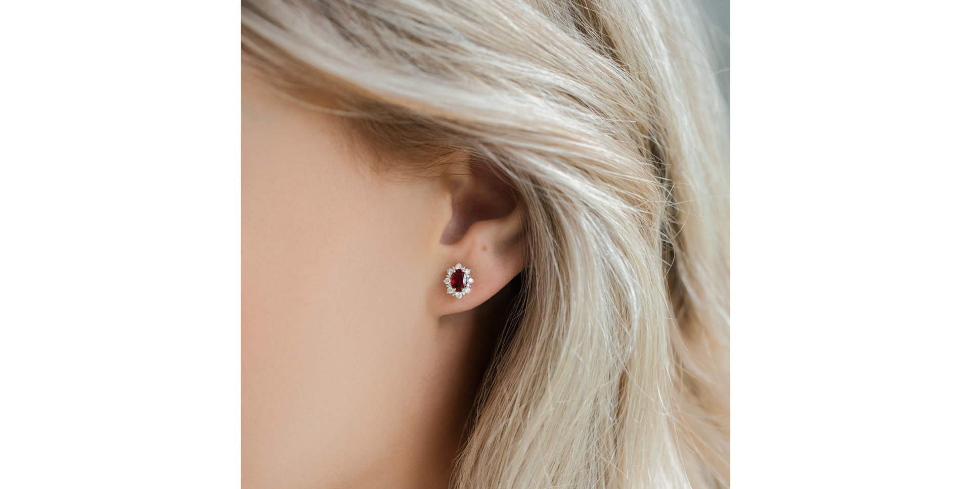 Diamond earrings with Sapphire Mary Magdalene