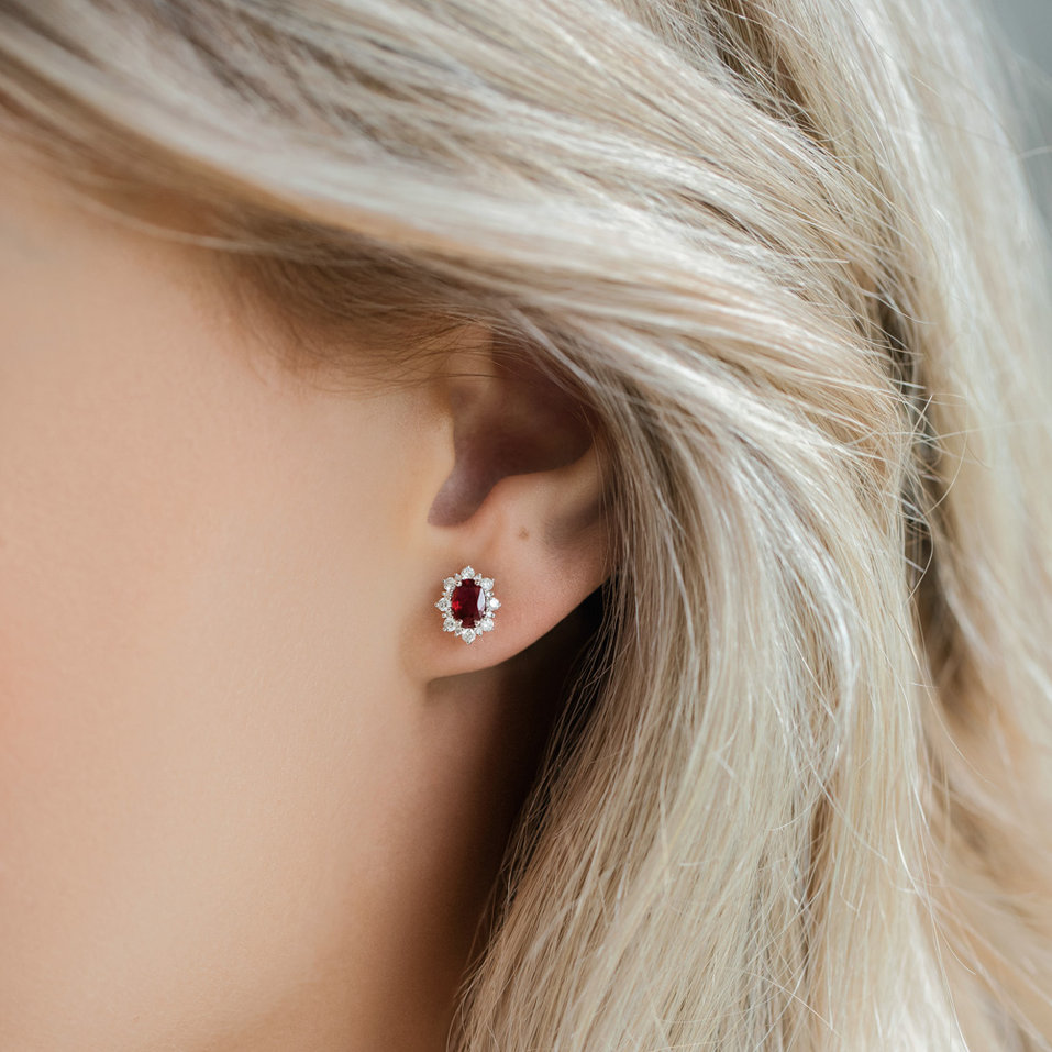 Diamond earrings with Sapphire Mary Magdalene