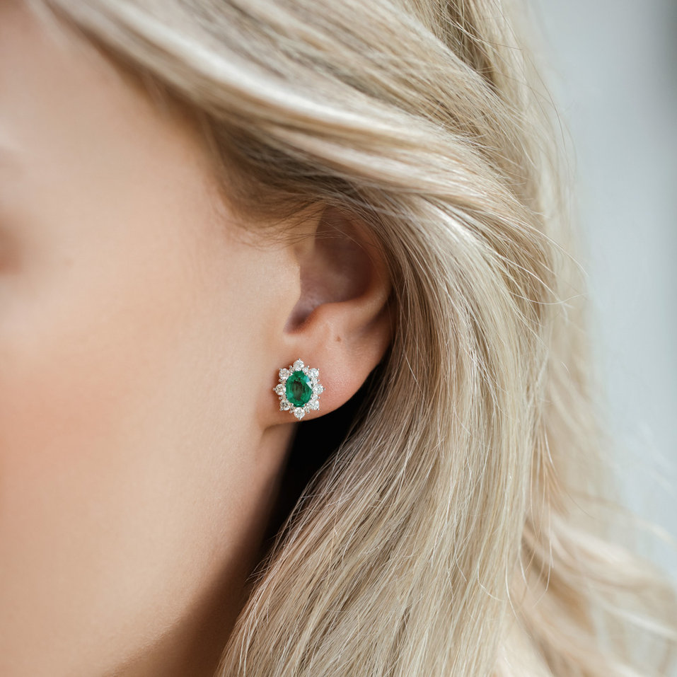 Diamond earrings with Ruby Mary Magdalene