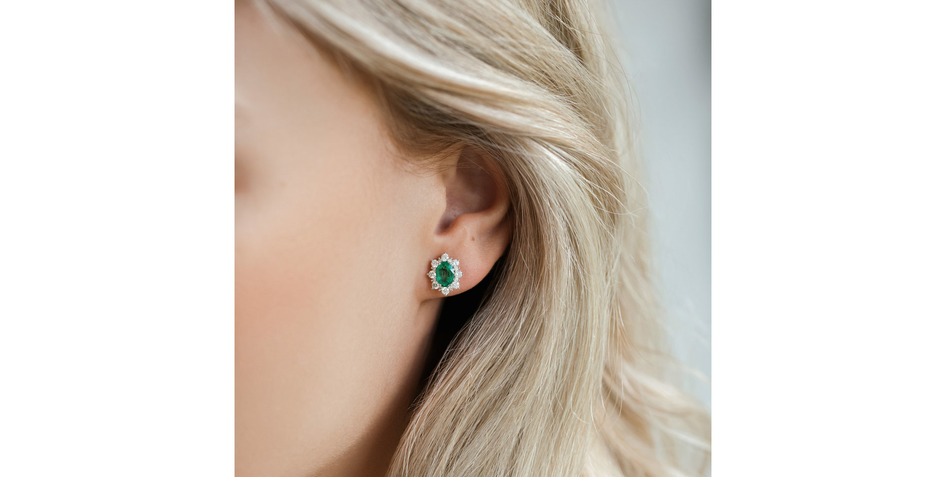 Diamond earrings with Sapphire Mary Magdalene