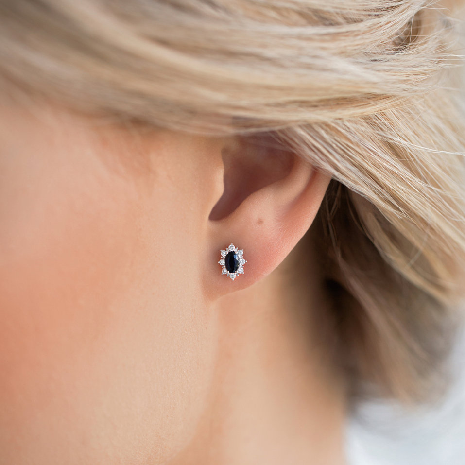 Diamond earrings with Ruby Princess