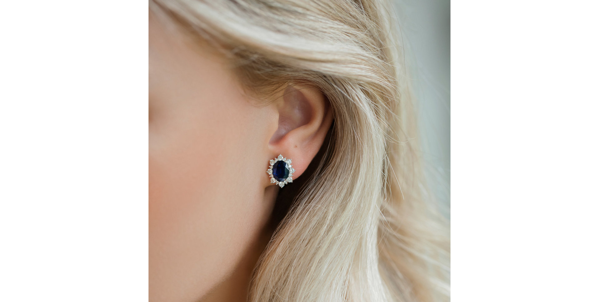 Diamond earrings with Ruby Princess