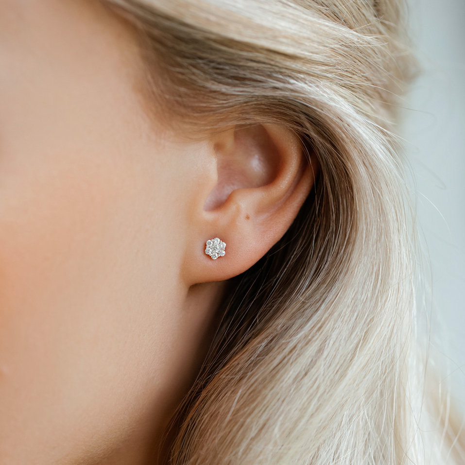 Diamond earrings Shiny Flower