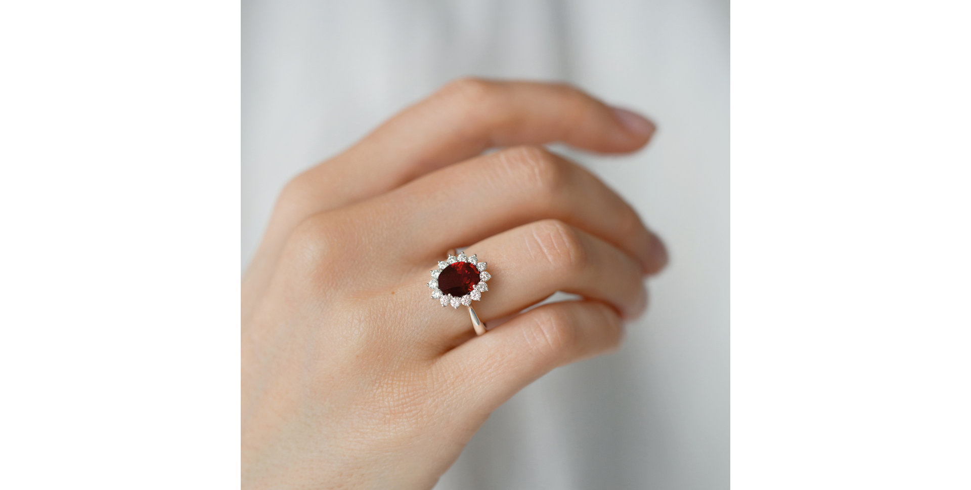 Diamond ring with Ruby Princess