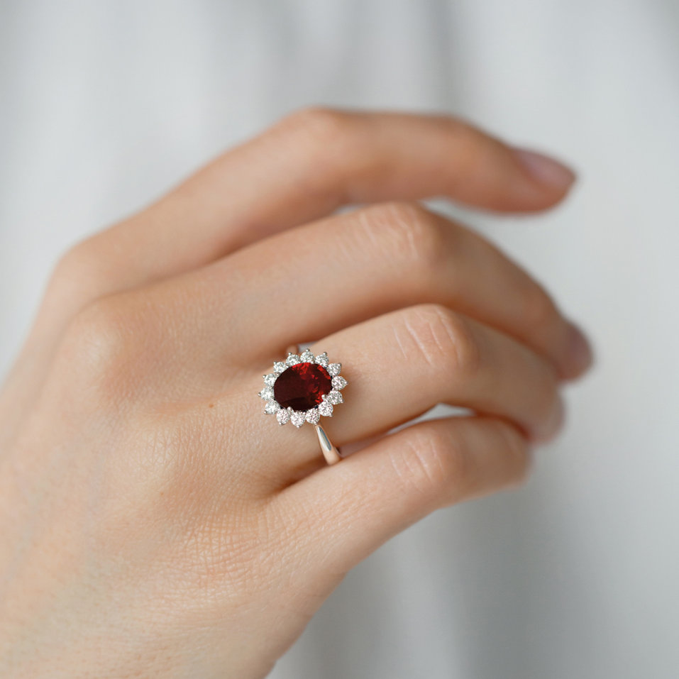 Diamond ring with Ruby Princess