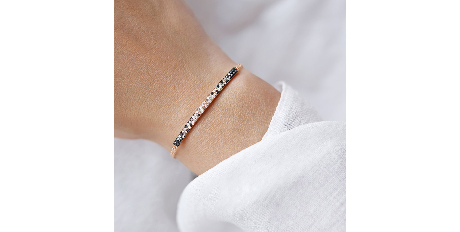 Bracelet with white, brown and black diamonds Inferno Brilliance