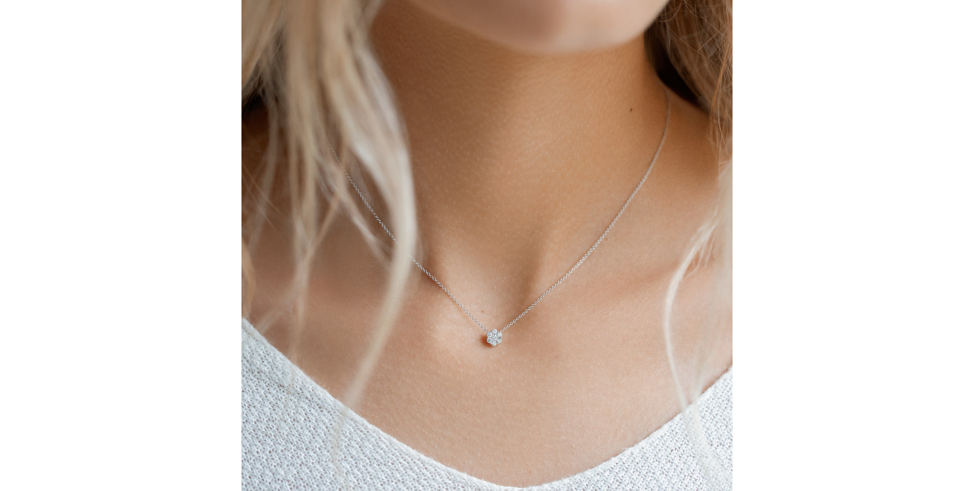 Diamond necklace Shiny Flower