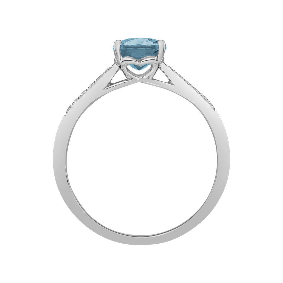 Diamond ring with Topaz Sky Bonbon